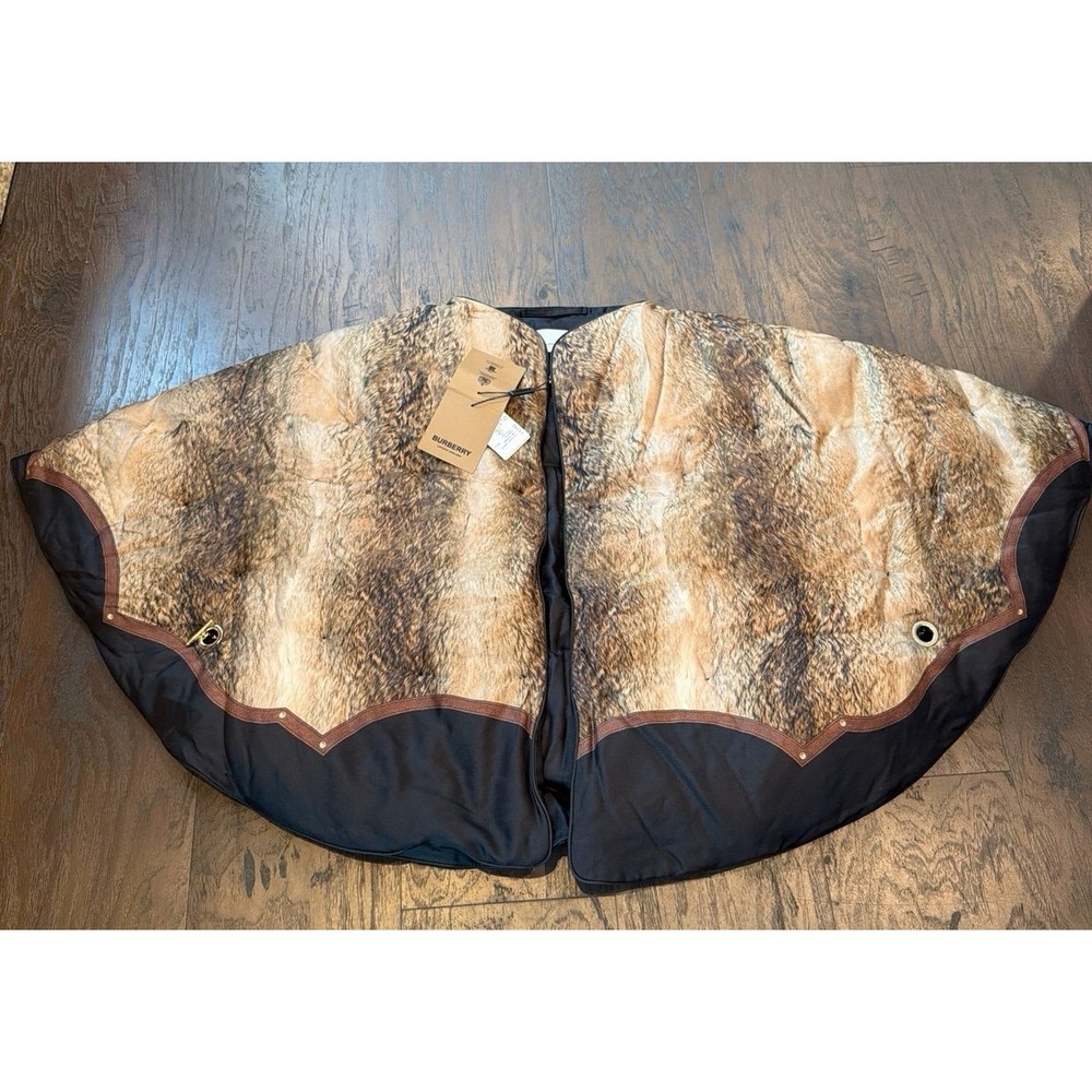 Burberry London England Fur Print Cape Shawl One Size‎ Burnt Almond NWT $1350